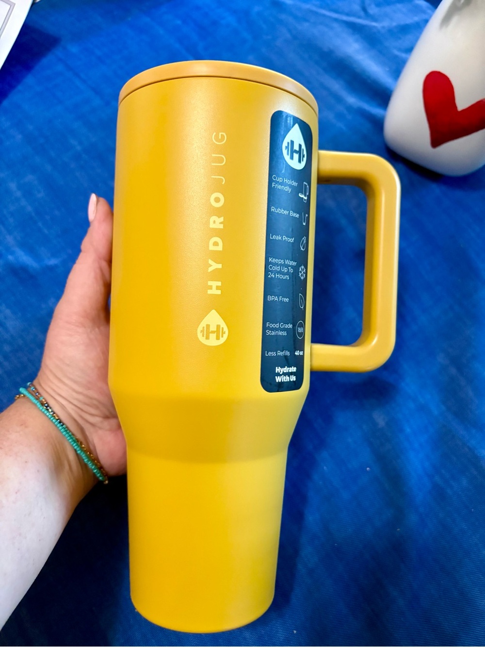 Hydrojug Honey 40oz Traveler Tumbler (with flaw)